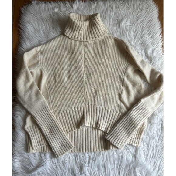 Anthropologie Moth Women’s Size M Ivory Cable Knit Hooded Sweater - Picture 1 of 7